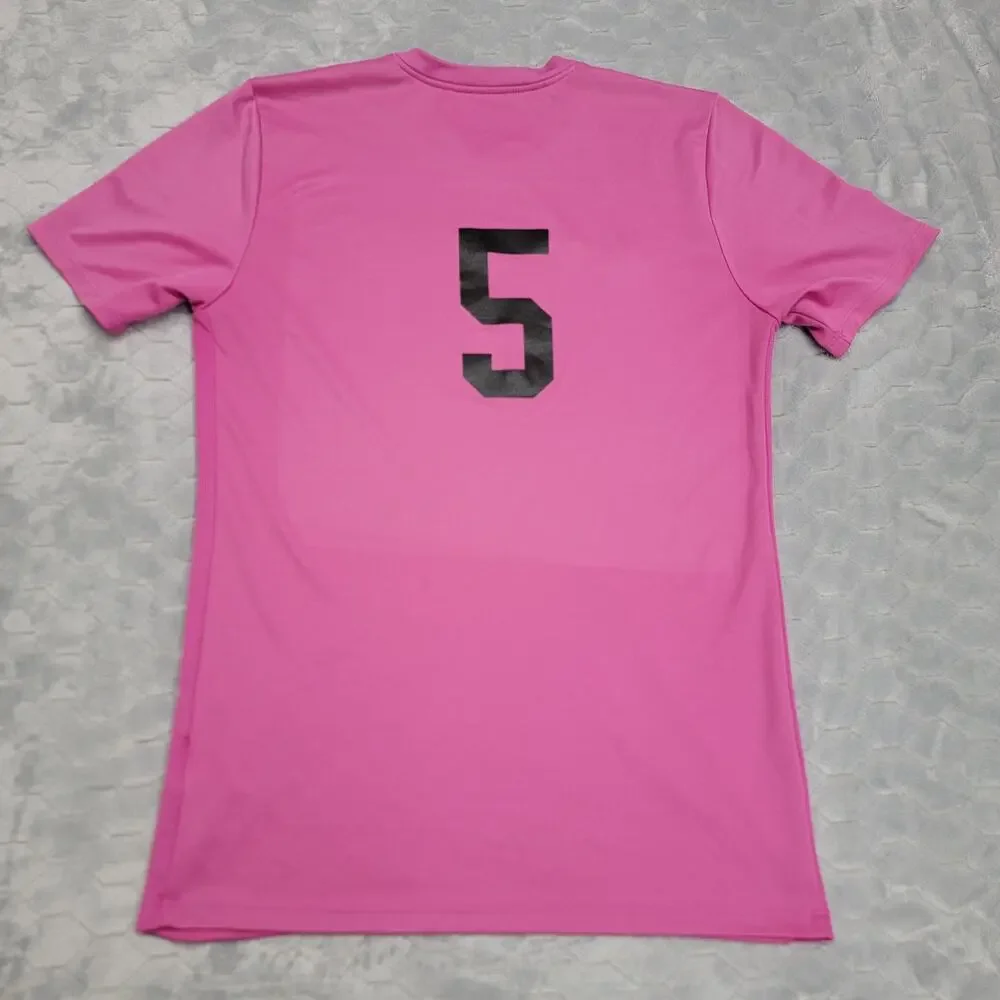 Nike Dri-Fit Mens Medium Pink Short Sleeve Soccer Training Jersey Tee Shirt 5